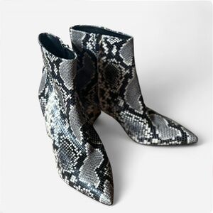 Marc Fisher Black and Gray Patterned Ankle Boots